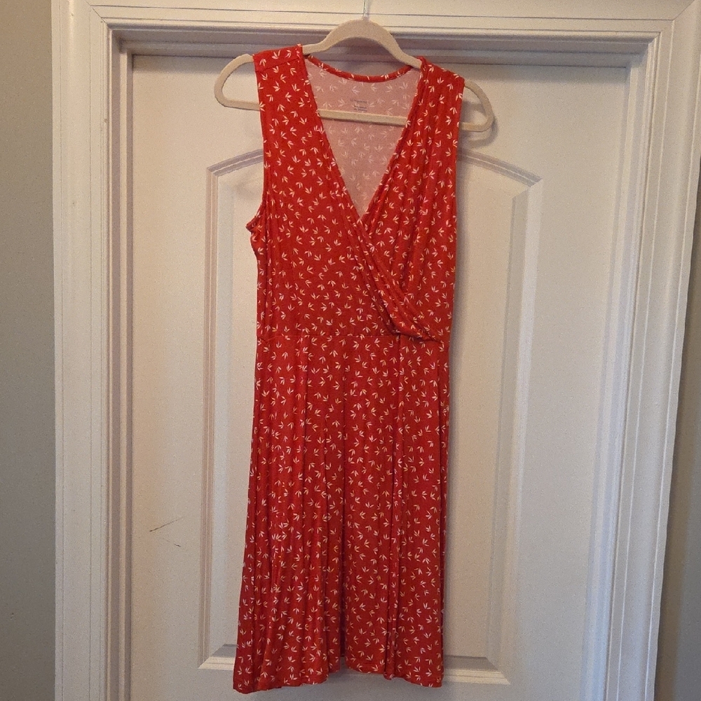 Red Floral Sleeveless Dress